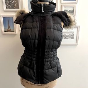 Juicy Couture down vest with fur removable hood